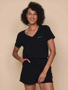 Black T-shirt v-neck Women via SNURK