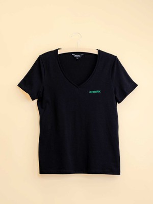 Black T-shirt v-neck Women from SNURK