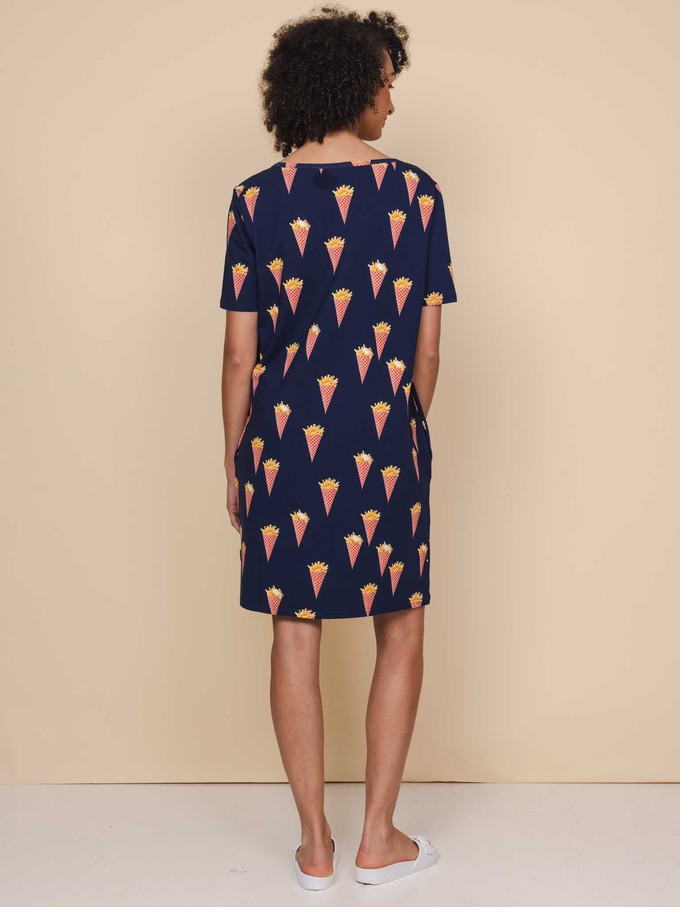 Fries Navy T-shirt Dress Women from SNURK