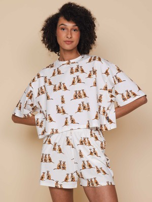 Meerkats Cropped T-shirt and Shorts set Women from SNURK