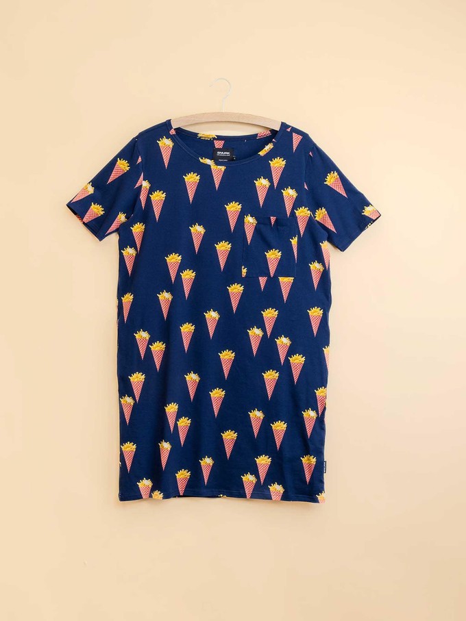 Fries Navy T-shirt Dress Women from SNURK
