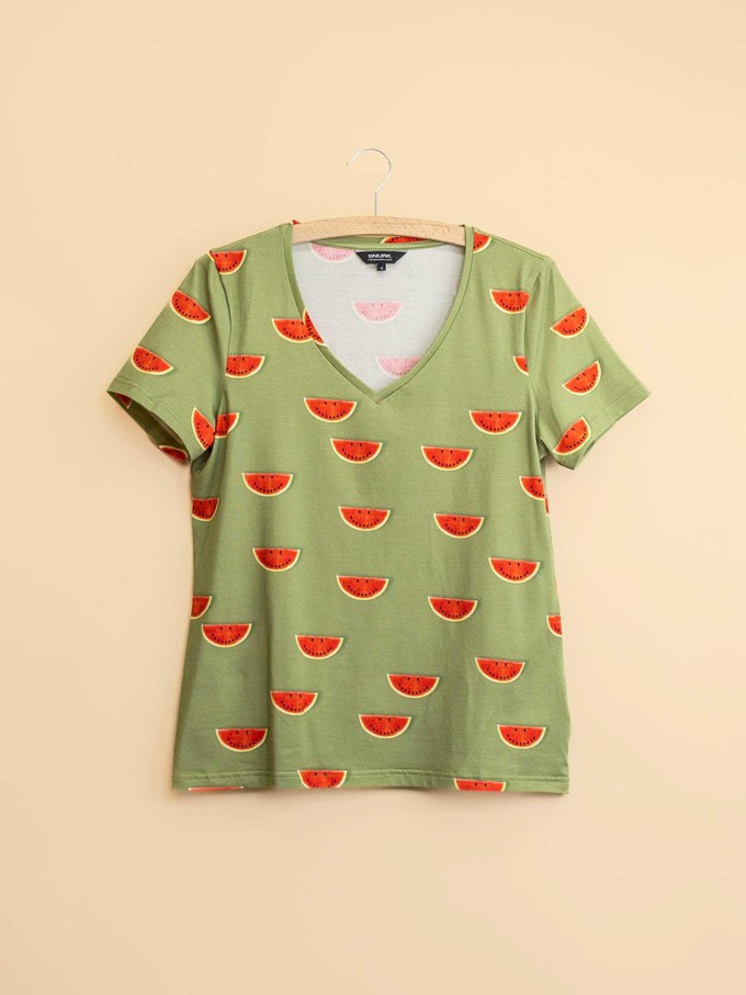 Watermelon V-Neck T-shirt and Shorts set Women from SNURK