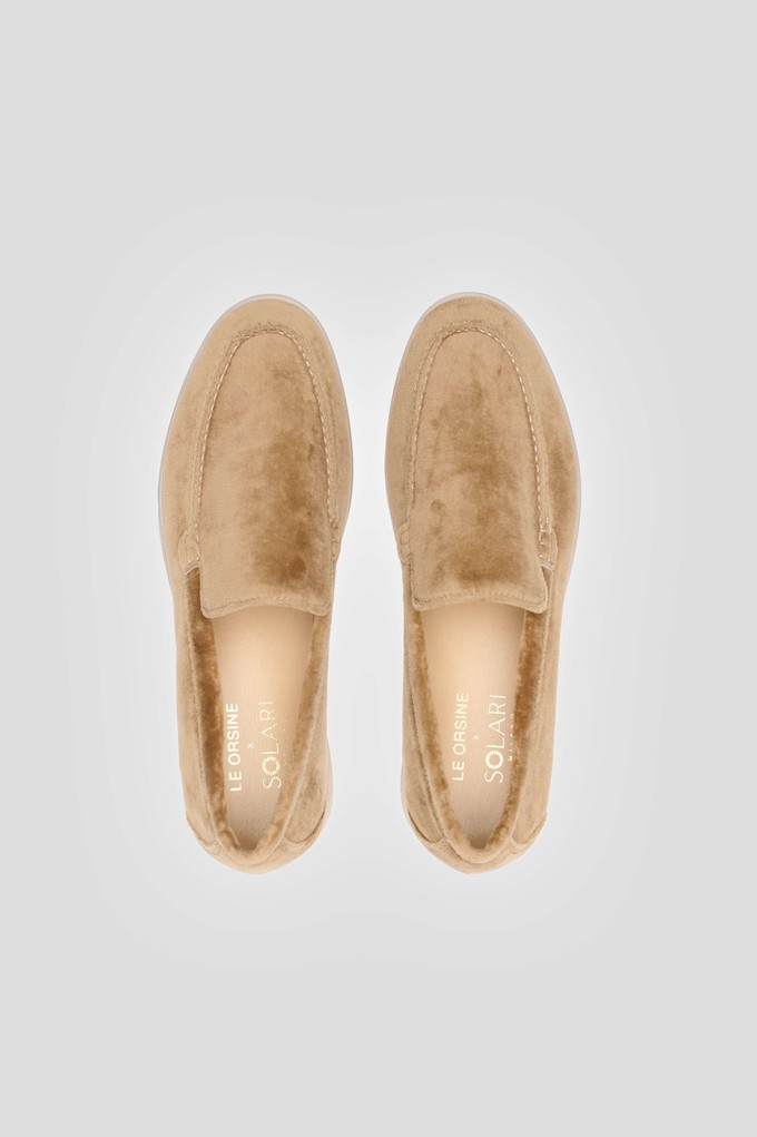 Vegan Velvet Loafer Taupe from Solari Milano