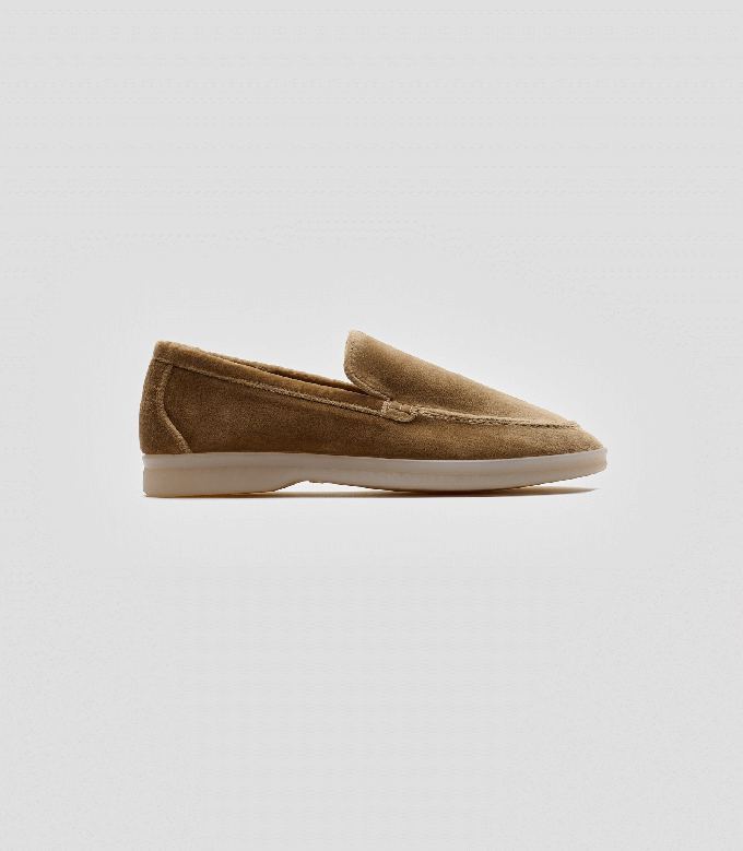 Vegan Velvet Loafer Taupe from Solari Milano