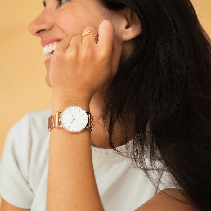 White Solar Watch | Black Mesh from Solios Watches