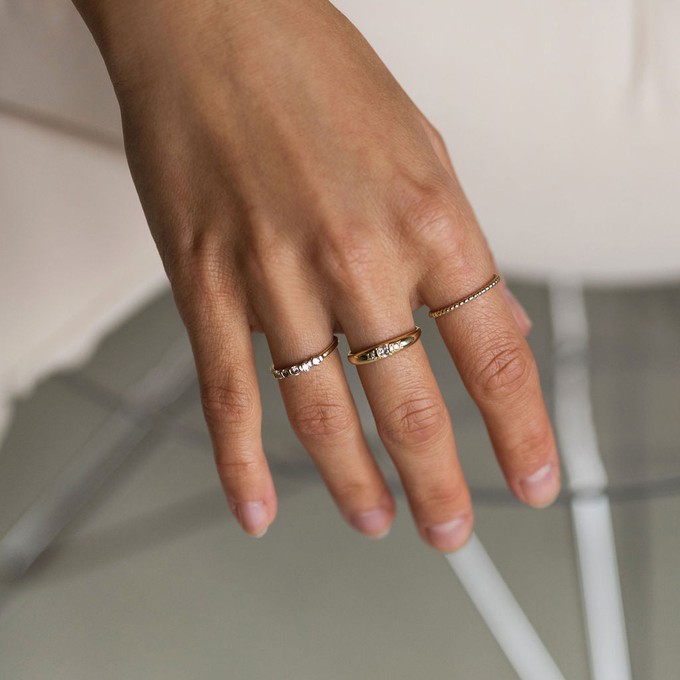 Five diamond ring - Gold 14k & Diamonds from Solitude the Label