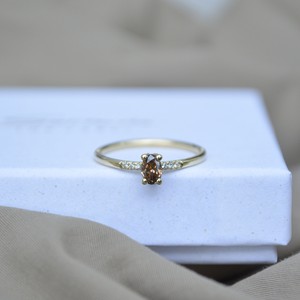 Brown diamond ring - Gold 14k & Diamond from Solitude the Label