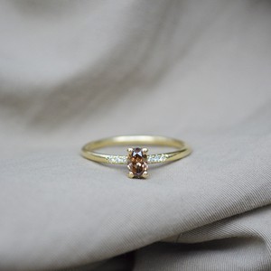 Brown diamond ring - Gold 14k & Diamond from Solitude the Label