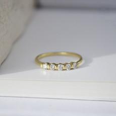Five diamond ring - Gold 14k & Diamonds via Solitude the Label