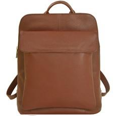 Tan Leather Backpack - Unisex, Travel-Friendly, Adjustable via Sostter