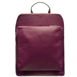 Maroon Leather Pebbled Convertible Backpack Tote from Sostter