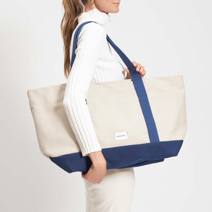 Beach Bag - Sand/Navy from Souleway