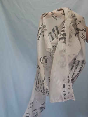 Illustrated Sheer Longsleeve Top from Stephastique