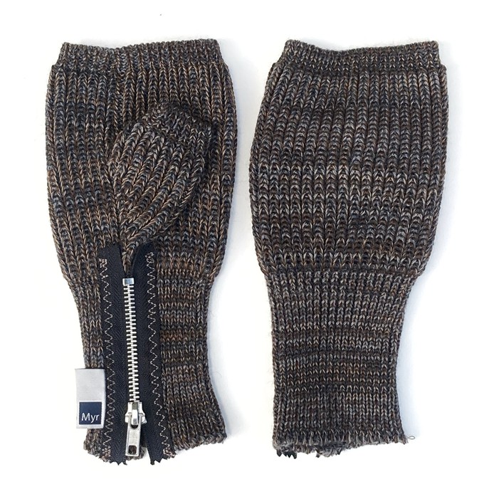 Sir Men’s Fingerless Gloves – Rib Knit Merino Blend with Zippers from STUDIO MYR