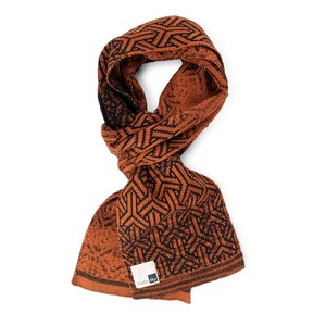 Rust Gradient Graphic Jacquard Knit Cotton Scarf – Black/Rust Brown from STUDIO MYR