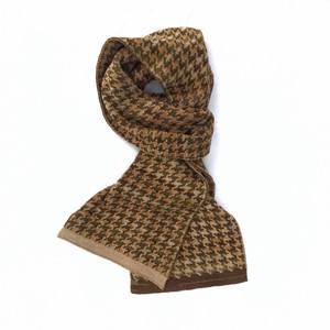 Moss Pied-de-Poule Jacquard Knit Scarf – Green/Beige Blend from STUDIO MYR