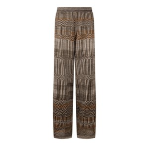 Dogon Tribal Jacquard Linen Blend Knitted Palazzo Trousers - Black/Neutrals from STUDIO MYR