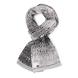 Rock Gradient Graphic Jacquard Knit Cotton Scarf – Black/Silver Grey from STUDIO MYR