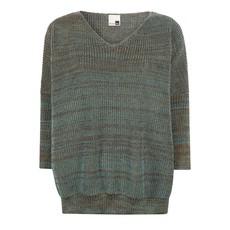 Raindrops Merino Blend Oversized V Neck Jumper With Sparkles - Teal Blend via STUDIO MYR