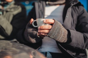 Sir Men’s Fingerless Gloves – Rib Knit Merino Blend with Zippers from STUDIO MYR