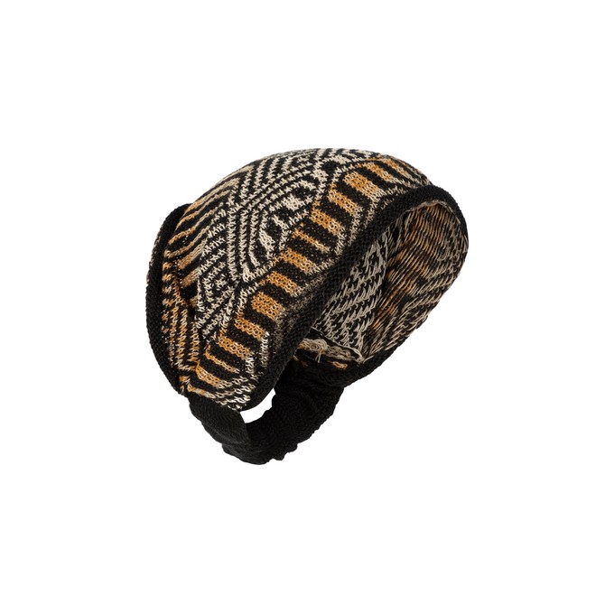 Dogon Tribal Jacquard Linen Blend Bandana – Black/Brown/Neutrals from STUDIO MYR