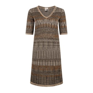 Dogon Tribal Jacquard Linen Blend Dress – Black/Neutrals from STUDIO MYR