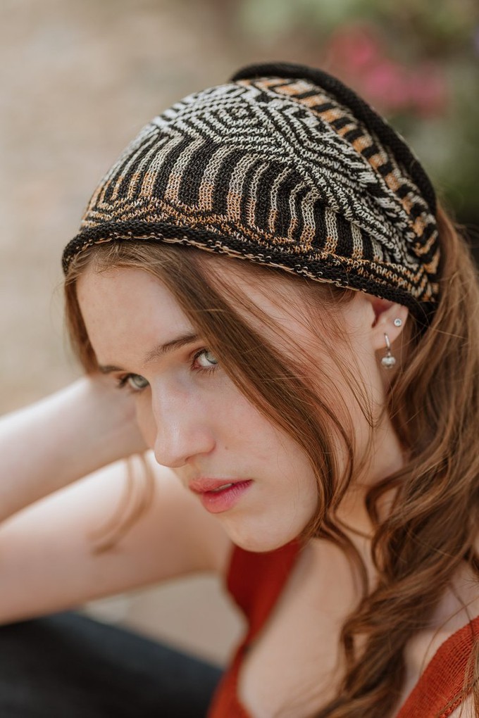 Dogon Tribal Jacquard Linen Blend Bandana – Black/Brown/Neutrals from STUDIO MYR