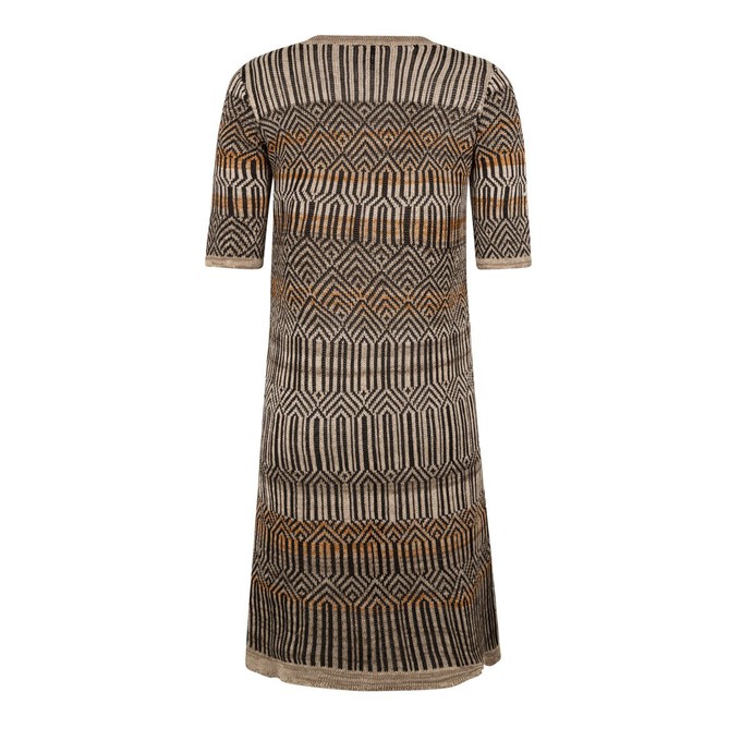 Dogon Tribal Jacquard Linen Blend Dress – Black/Neutrals from STUDIO MYR