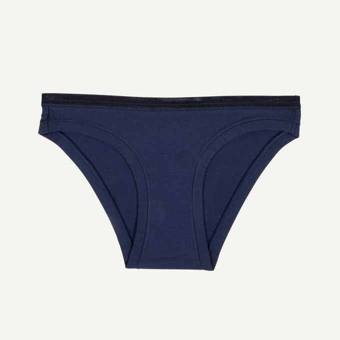 Organic Cotton Low-Rise Bikini in Marine from Subset