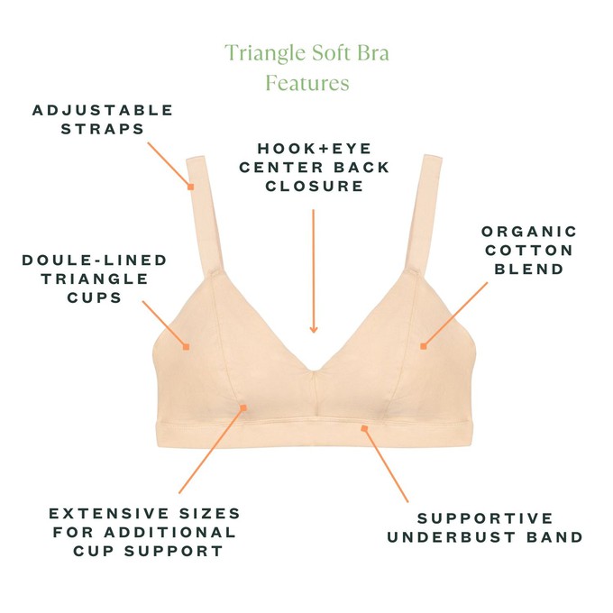 Organic Cotton Triangle Soft Bra in Wheat from Subset
