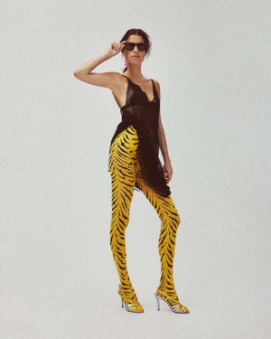 Roxana Tiger Tights from Swedish Stockings