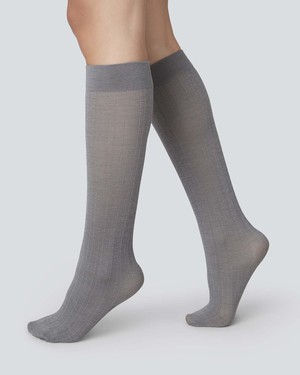 Freja Ribbed Wool Knee-Highs from Swedish Stockings