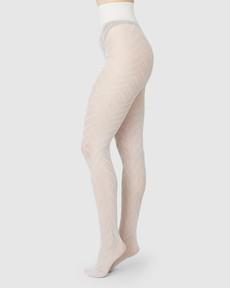 Ina Pointelle Tights via Swedish Stockings