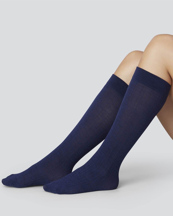 Freja Ribbed Wool Knee-Highs from Swedish Stockings