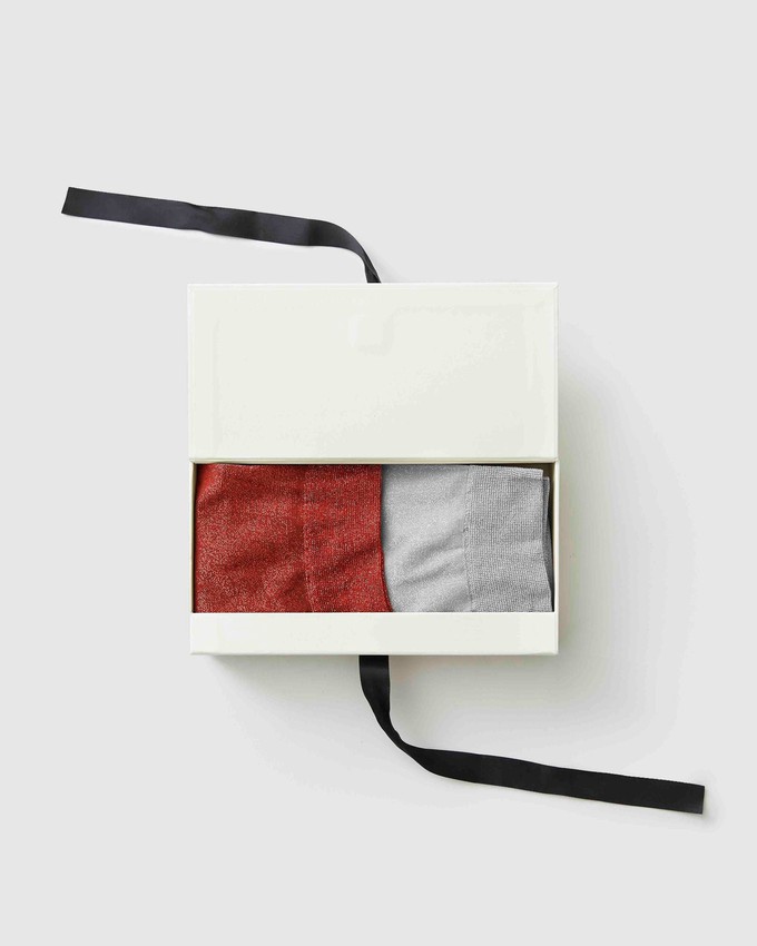 Gift Box: 2 Pairs of Ines Shimmery Socks from Swedish Stockings
