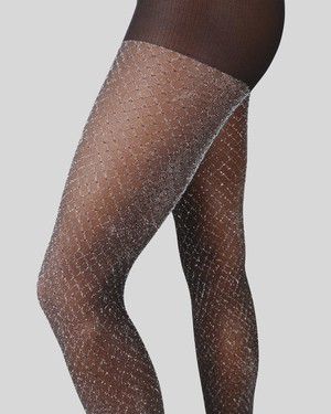 Casey Shimmery Fishnet Tights from Swedish Stockings