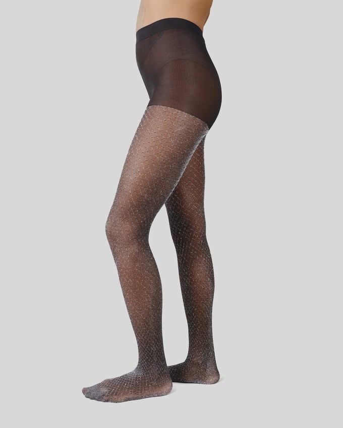 Casey Shimmery Fishnet Tights from Swedish Stockings