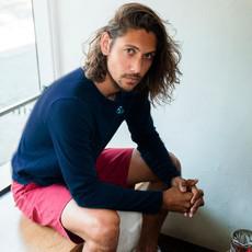 Long-sleeved T-shirt - recycled fabric - Japanese wave off Kanagawa - dark blue via The Driftwood Tales