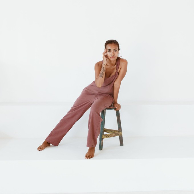Trouser suit - upcycled 100% cotton - marsala from The Driftwood Tales
