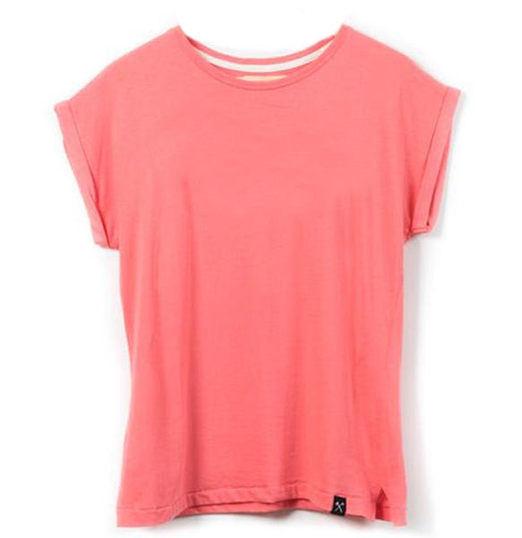 T-shirt - coral pink - recycled cotton from The Driftwood Tales