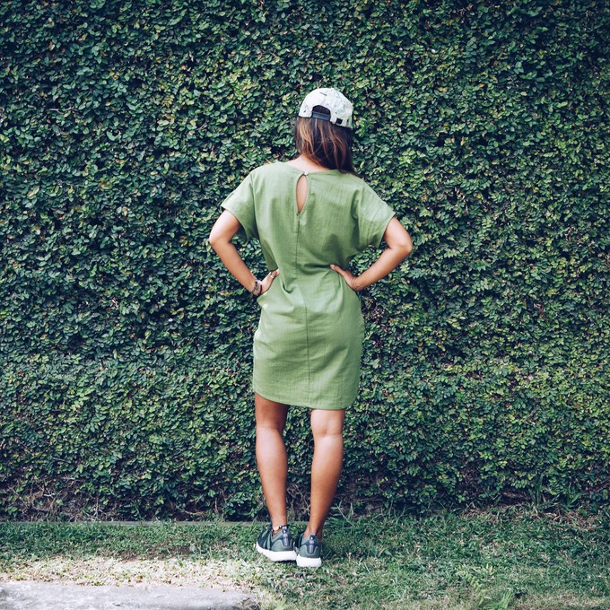 Dress - recycled cotton - retro green from The Driftwood Tales