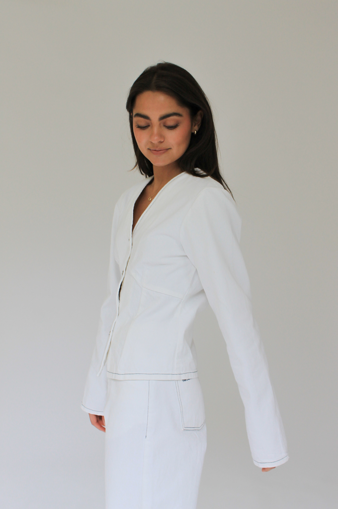 THE CELEST DENIM BLOUSE from THE LAUNCH