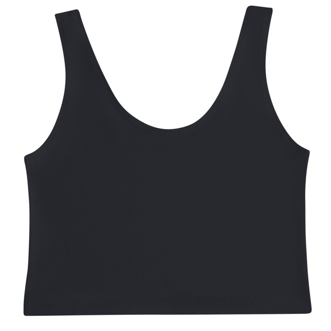 Jet Black Organic Cotton Cropped Tank Top (Classic Fit) from TIZZ & TONIC