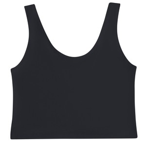 Jet Black Organic Cotton Cropped Tank Top (Classic Fit) from TIZZ & TONIC
