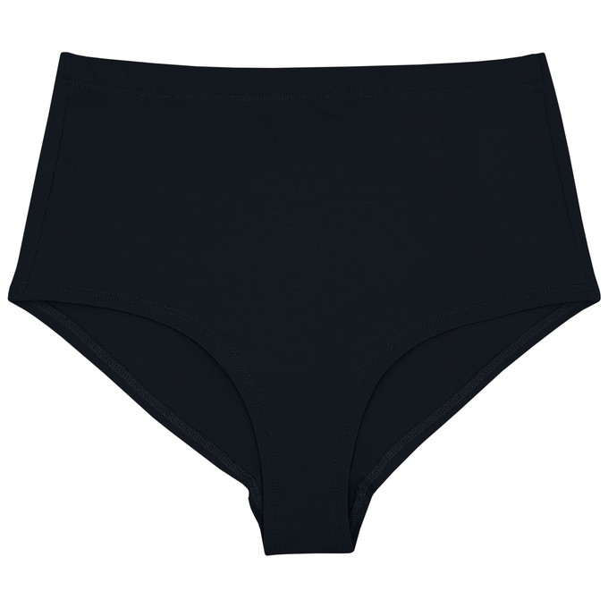 Black Organic Cotton Hi-Waist Panty (Classic Fit) from TIZZ & TONIC