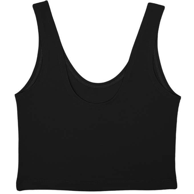 Jet Black Organic Cotton Cropped Tank Top (Classic Fit) from TIZZ & TONIC