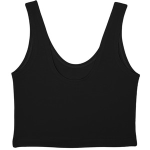 Jet Black Organic Cotton Cropped Tank Top (Classic Fit) from TIZZ & TONIC