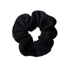 Black Fuzzy Velour Scrunchie via TIZZ & TONIC