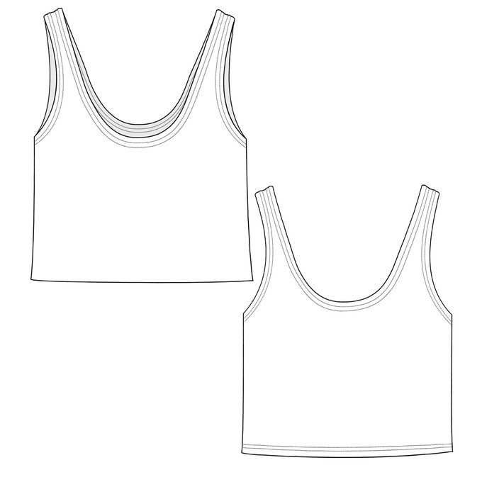 Jet Black Organic Cotton Cropped Tank Top (Classic Fit) from TIZZ & TONIC