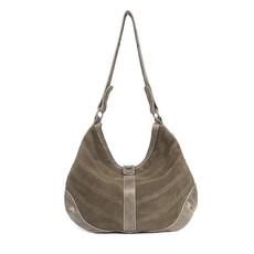 Yoko - khaki large leather shopper crossbody bag via Treasures-Design